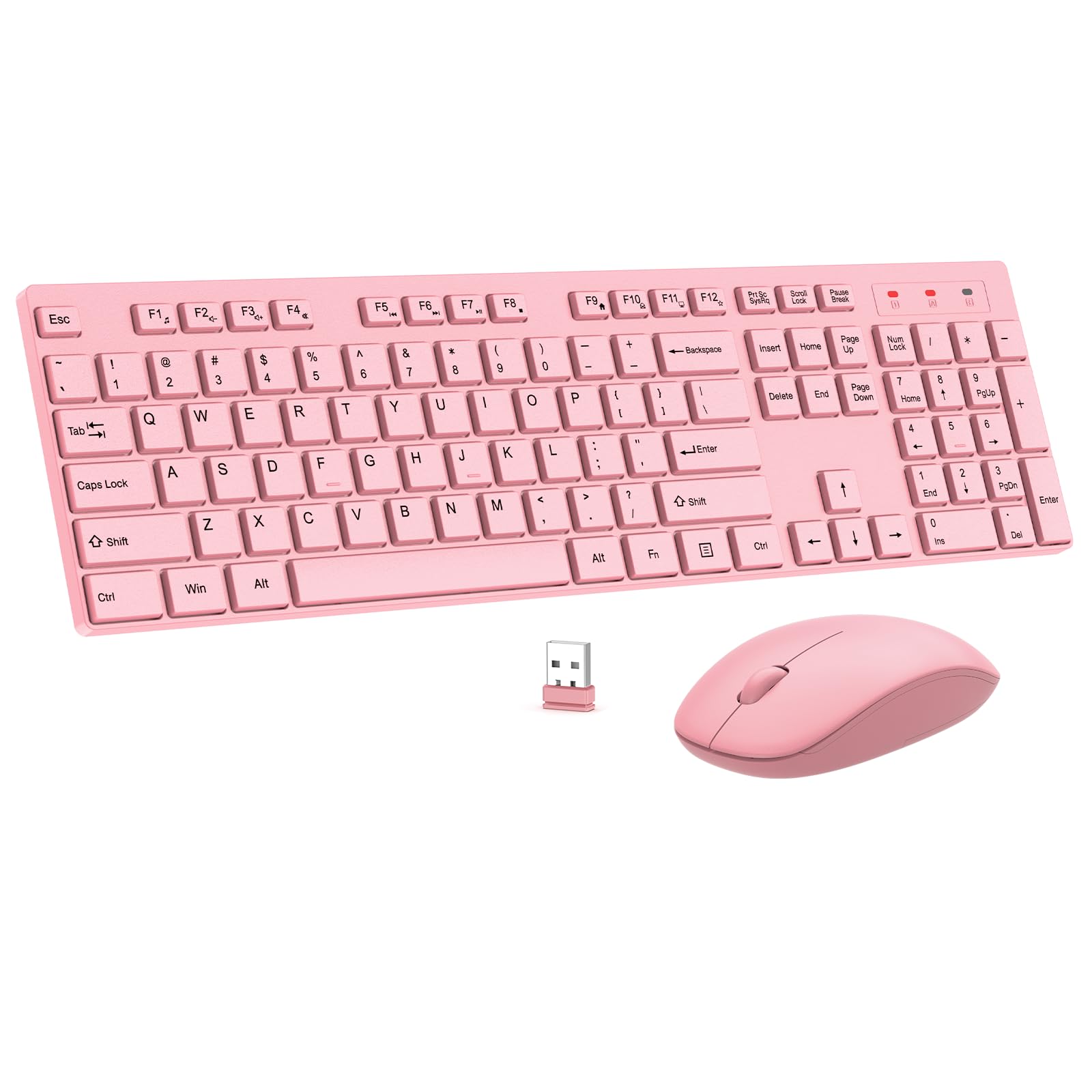 Wireless Keyboard and Mouse Combo EDJO Silent Full Size Cordless USB Keyboard Mouse 2 4GHz Lag-Free Long Battery