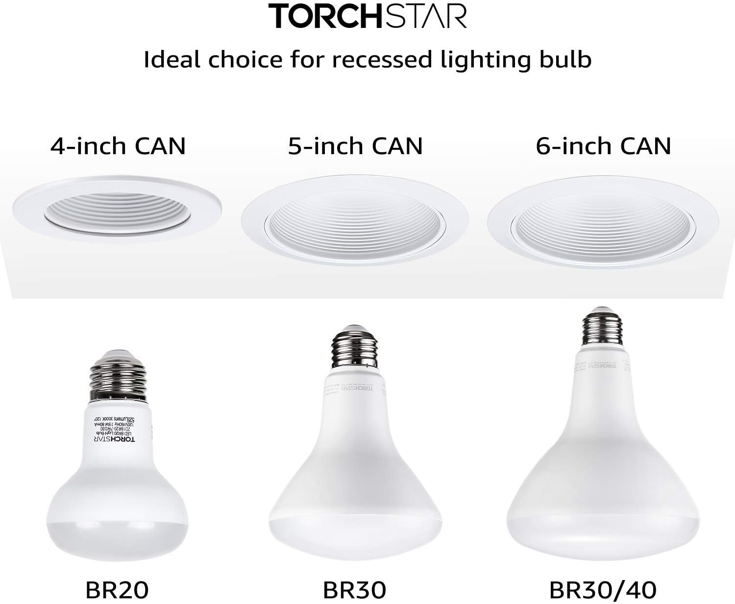 Up To 40% OFF TORCHSTAR High CRI BR30 LED Light Bulb, CRI90+, Dimmable, 11W(65W Eqv.), Flood Light Bulbs for Indoor Downlight Recessed Can Light, E26 Base, 3000K Warm White, UL & Energy Star Listed, Pack of 6 Black Friday - 70% OFF TORCHSTAR High CRI BR30 LED Light Bulb, CRI90+, Dimmable, 11W(65W Eqv.), Flood Light Bulbs for Indoor Downlight Recessed Can Light, E26 Base, 3000K Warm White, UL & Energy Star Listed, Pack of 6