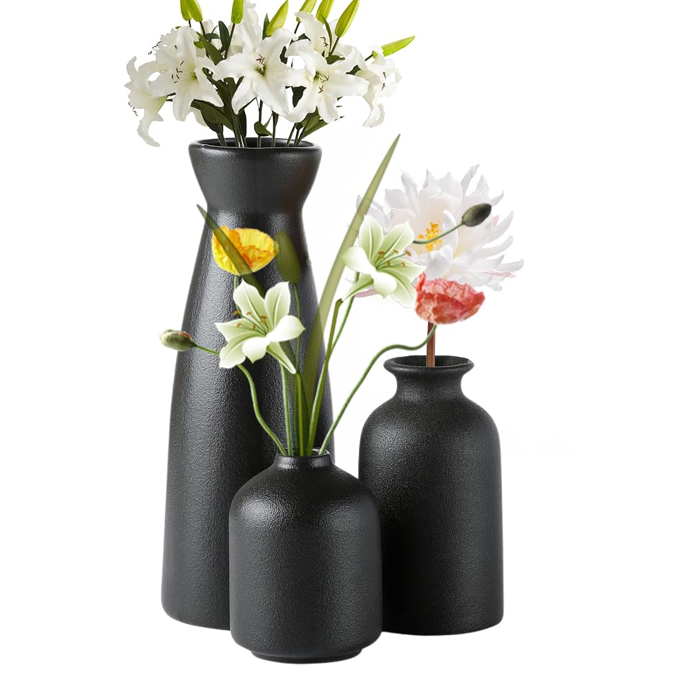 BOB keramiek vaas 'Bird on Bark' white/black matt medium - www