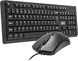 Kit Teclado e Mouse com Fio Semi Mecanico USB 1600DPI Resistente à Respingos