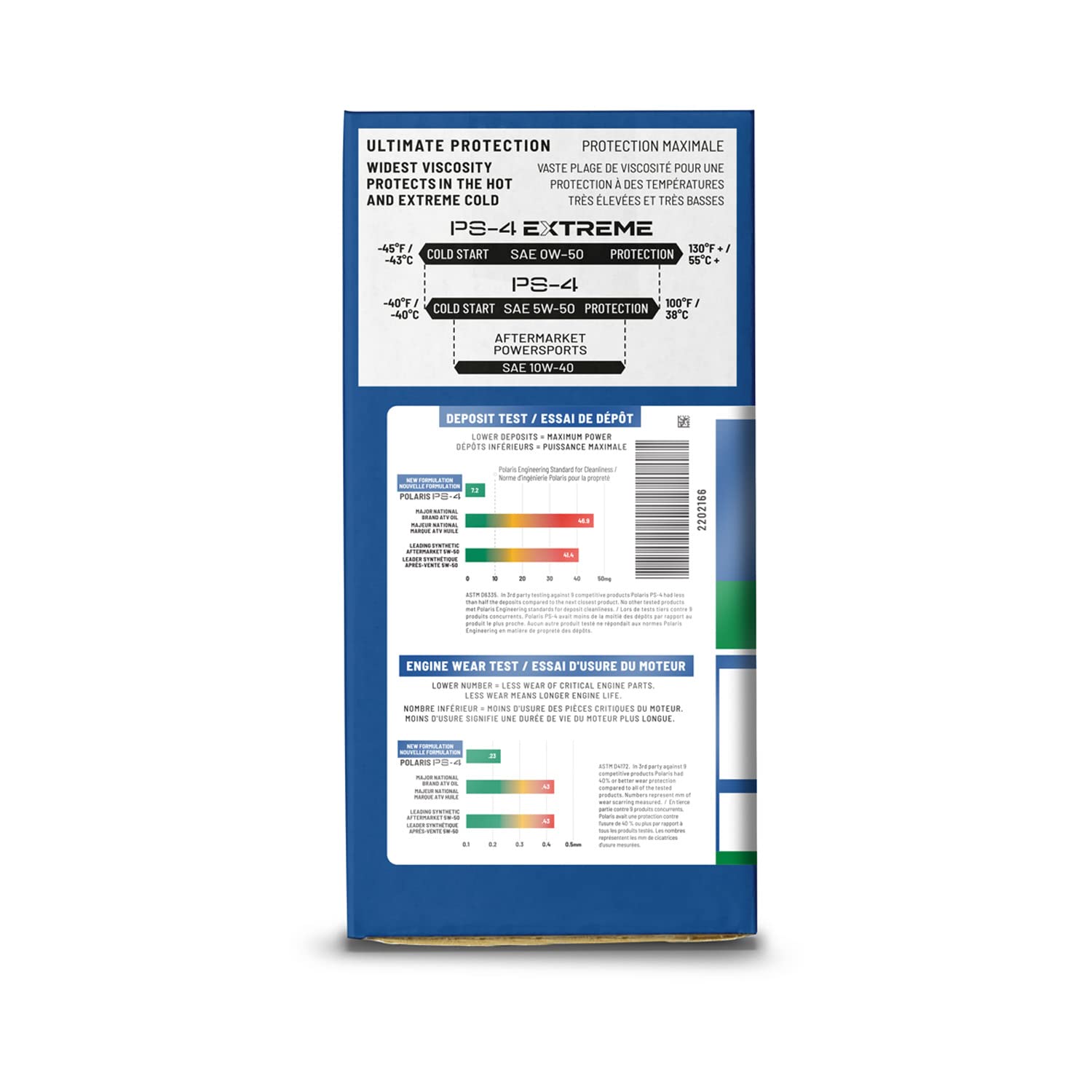 Polaris PS4 Oil Change Kit for Specific RANGER, RZR, Sportsman, ACE 570 Models With 4 Stroke Engine, Includes 2 Quarts of PS-4 5W-50 Full Synthetic Oil, 1 Oil Filter, 1 Washer, UTV SxS ATV - 2202166