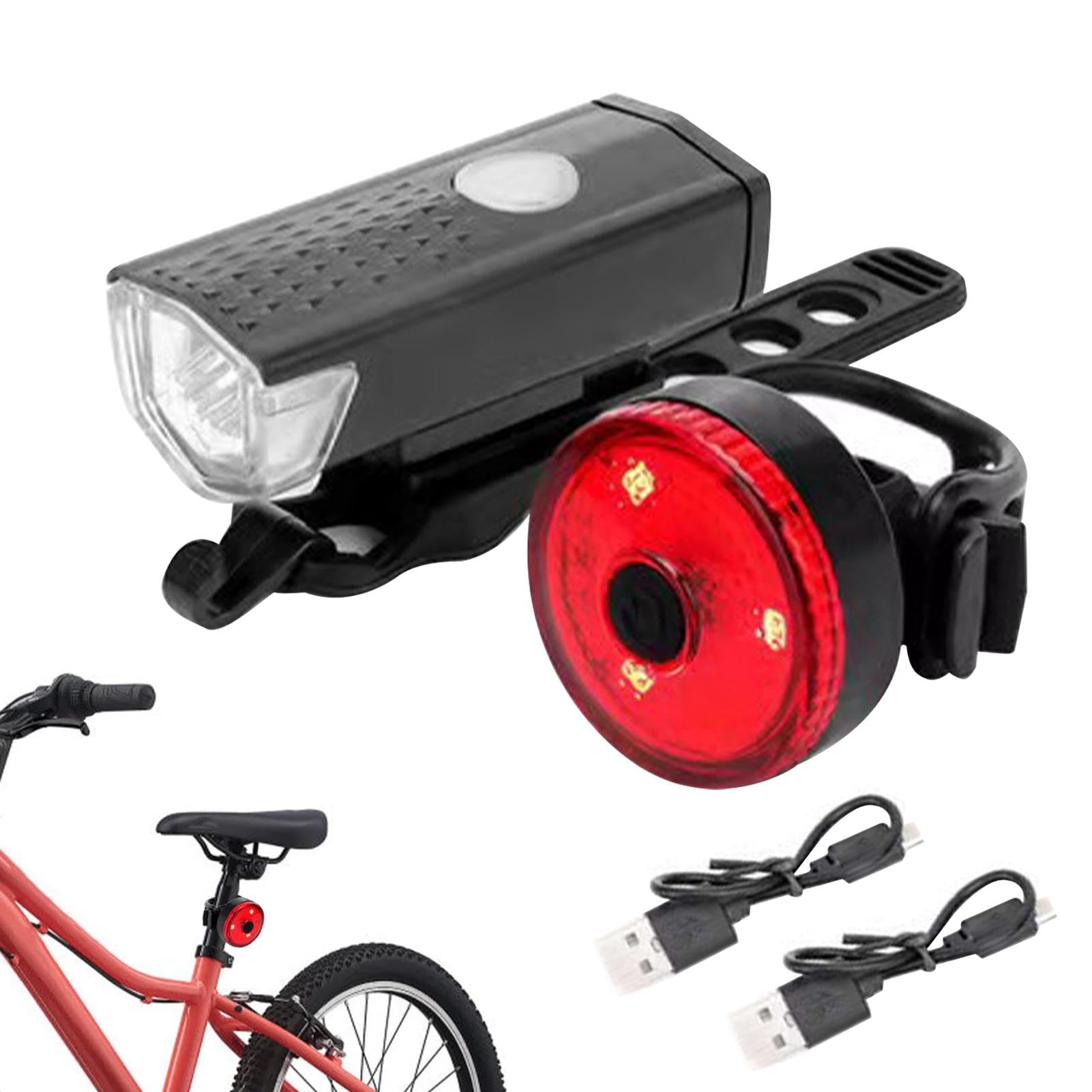 Bikes Lights Front And Back, Rechargeable Bicycles Lights Set, Bright LED Headlight And Taillight Set, 4 Lighting Modes LED Super Bright Bikes Light, Bikes Front And Back Taillight Reflector, Bicycles