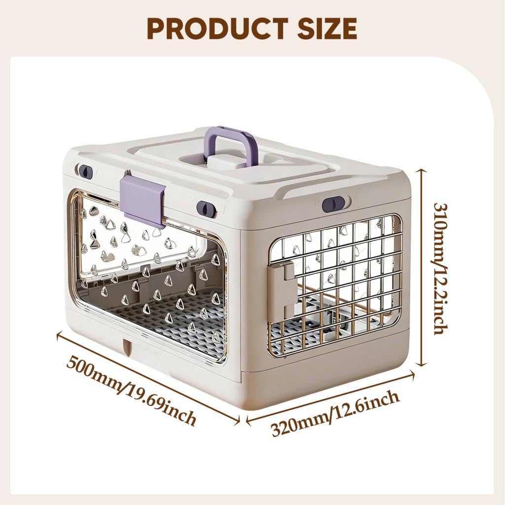 Jaula Plegable Transparente para Cachorros Y Gatos, Jaula Portátil para Perros Y Gatos, para Cachorros Y Conejos.