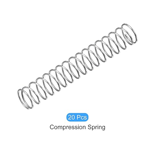Miniatura 131 de METALLIXITY Resortes de compresión (0.031 x 0.315 in de diámetro exterior, 1.969 in de longitud libre) 20 unidades, resorte de extensión de acero