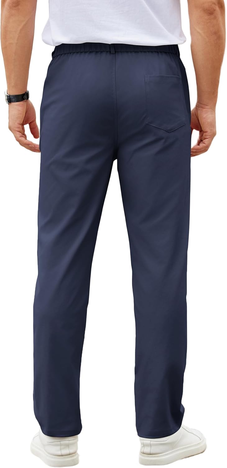 COOFANDY Mens Casual Chino Pants Elastic Waist Lightweight Trousers Classic-Fit Business Dress Pants with Pockets - Image 2