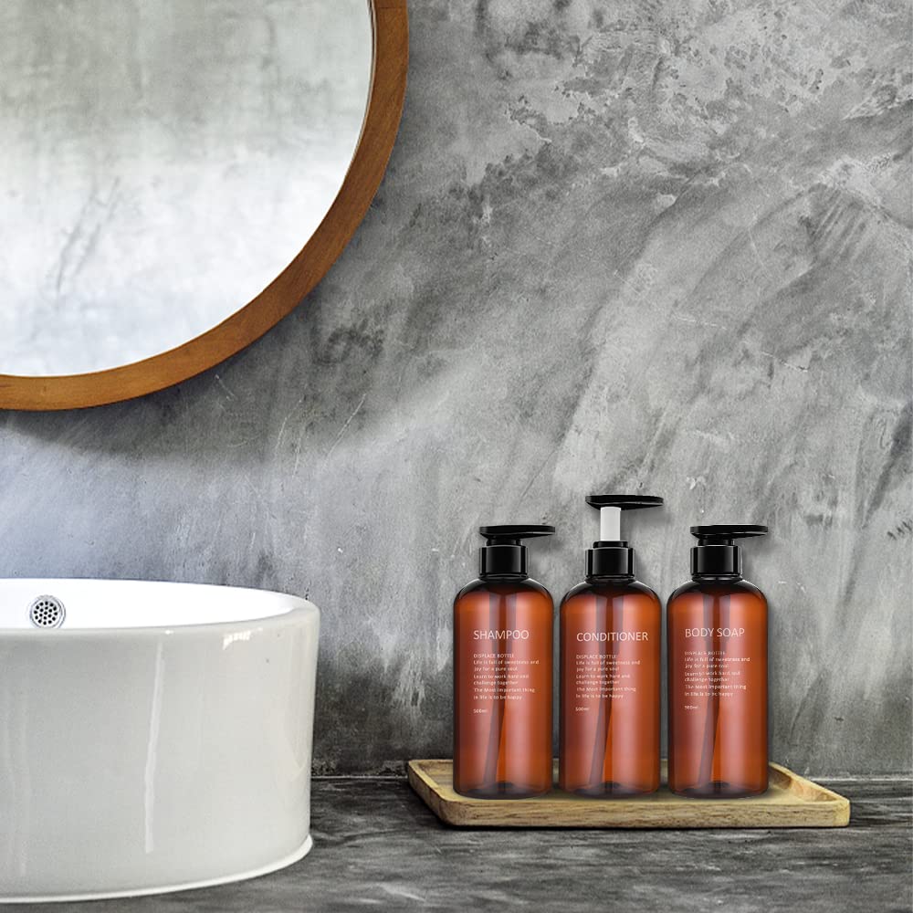 3er Pack 500 ml Shampoo per pompa, Leere Plastik Seifenspender Flasche mit Pumpe für Bad, Küche Oder Hotel, Nachfüllbarer Flüssigkeitsspender für Lotion, Duschgel und Spülung