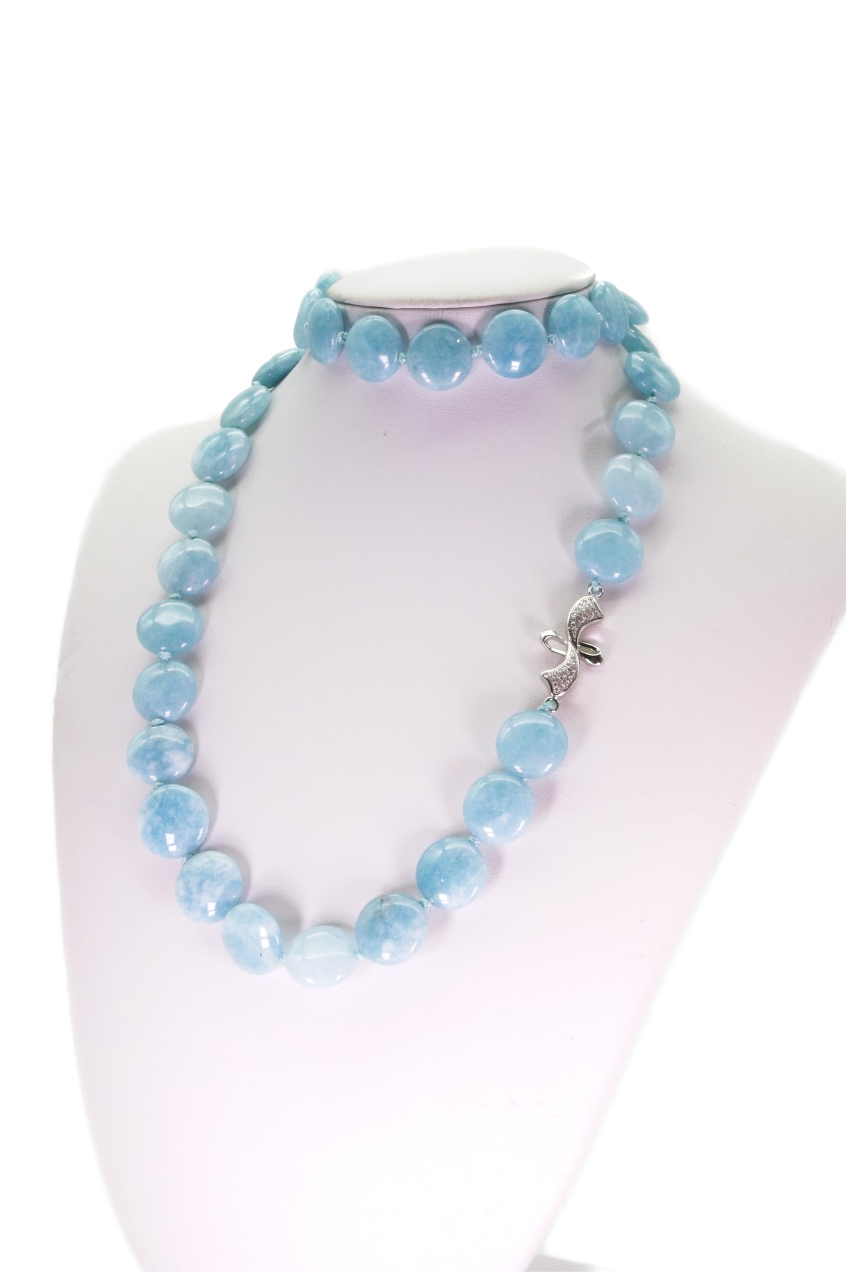 Parure in angelite con inserto in argento Mod. Princess