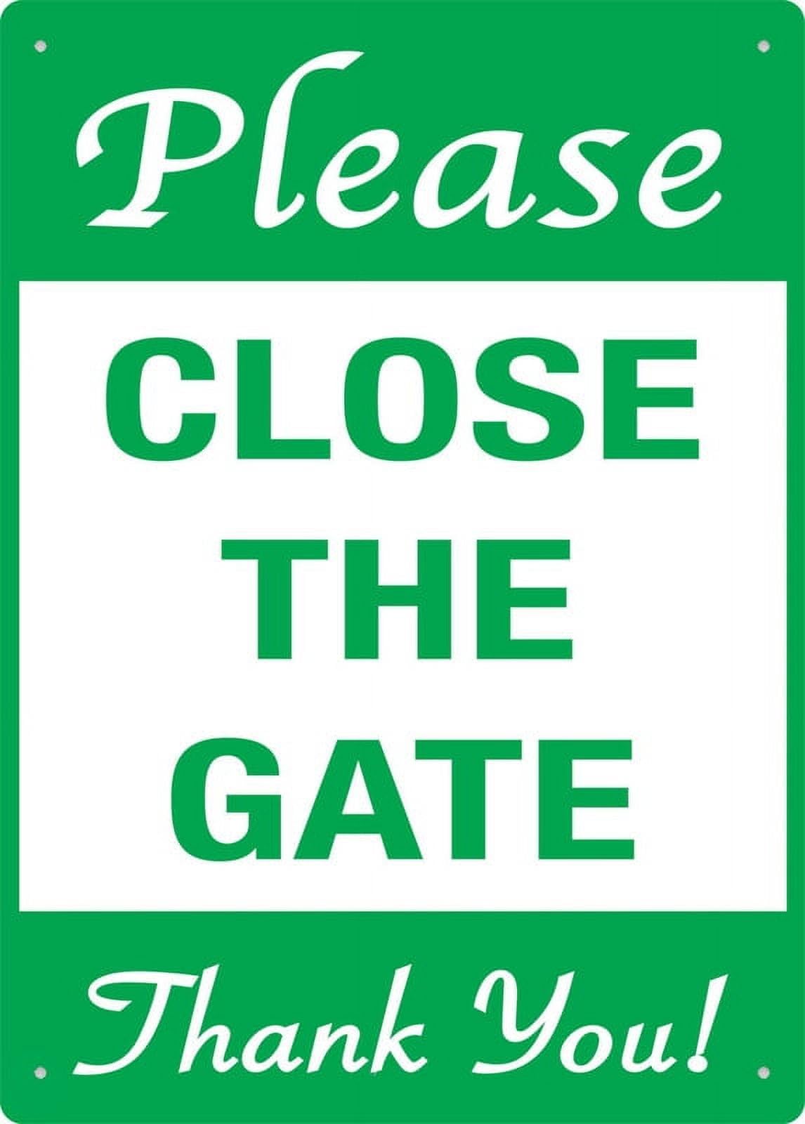 Peiyeety A06 Please Close The Gate Sign 12X16 Inches Aluminum Uv Ink Printed For House And Business