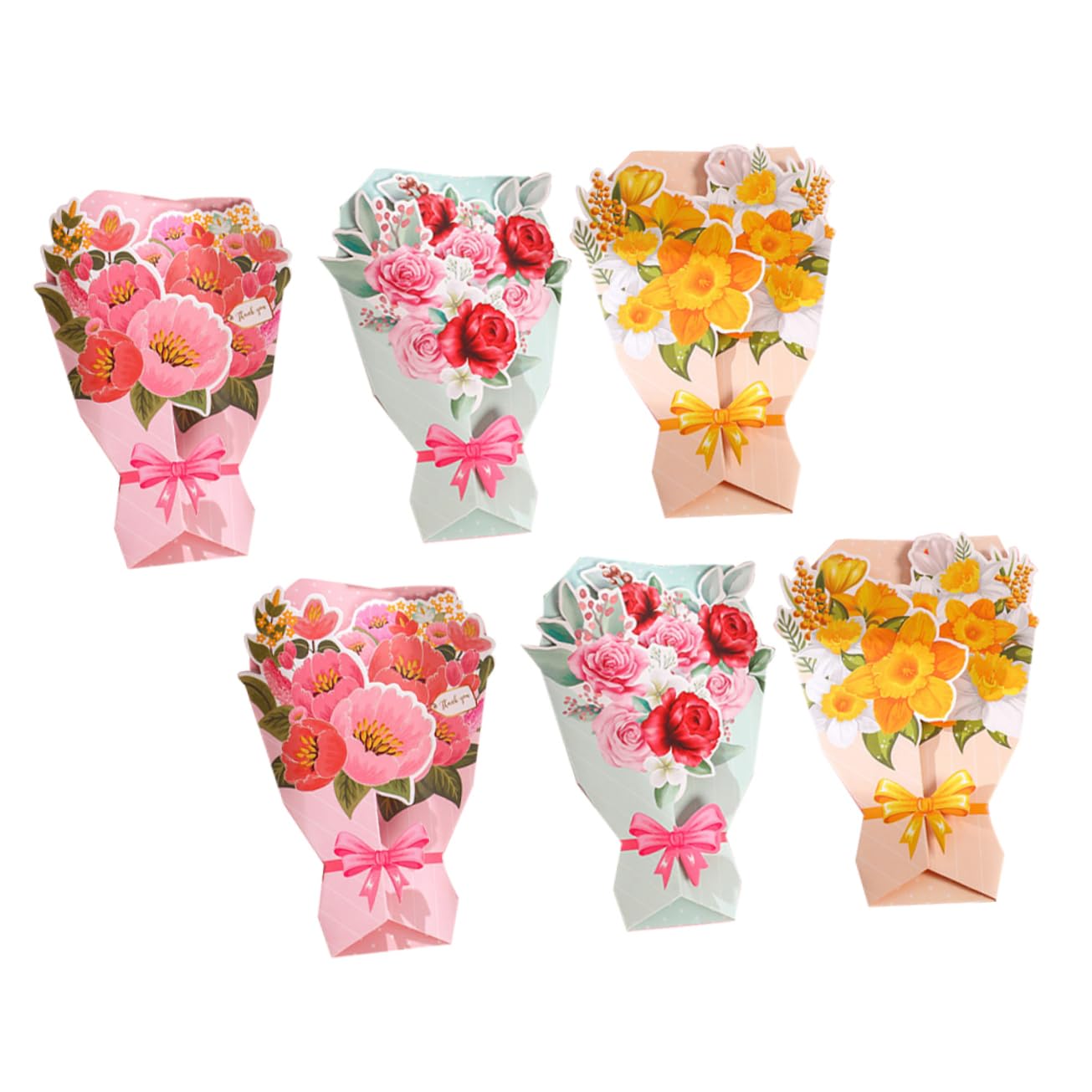 30pezzi Biglietti Di Compleanno Carta Con Bouquet Di Fiori Biglietti Di Auguri Per La Festa Degli Insegnanti e Compleanni Confezione Di Auguri Decorativa