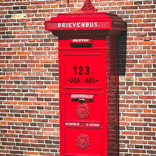 Savita 30Pcs Reflective Mailbox Numbers Stickers, 3 Inch And 6Pcs Flower Border Decoration, Waterproof Self Adhesive Vinyl Decal Die Cut For Outside Sign Window Door Car House Address Number (Black) #TOP4