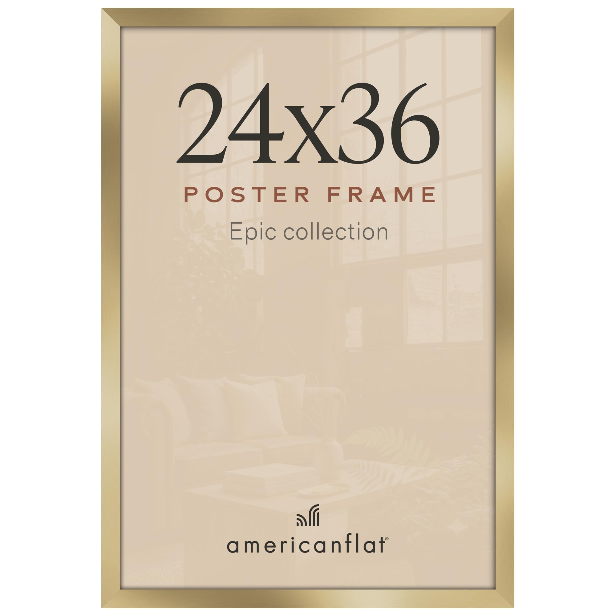 Americanflat 24x36 Poster Frame - Engineered Wood - Gold