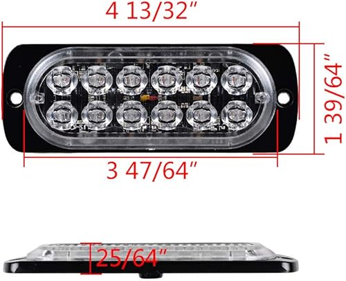 Miniatura 2 de AMOPA CORP - Luz estroboscópica de emergencia de 12 luces LED color ámbar, 12 V