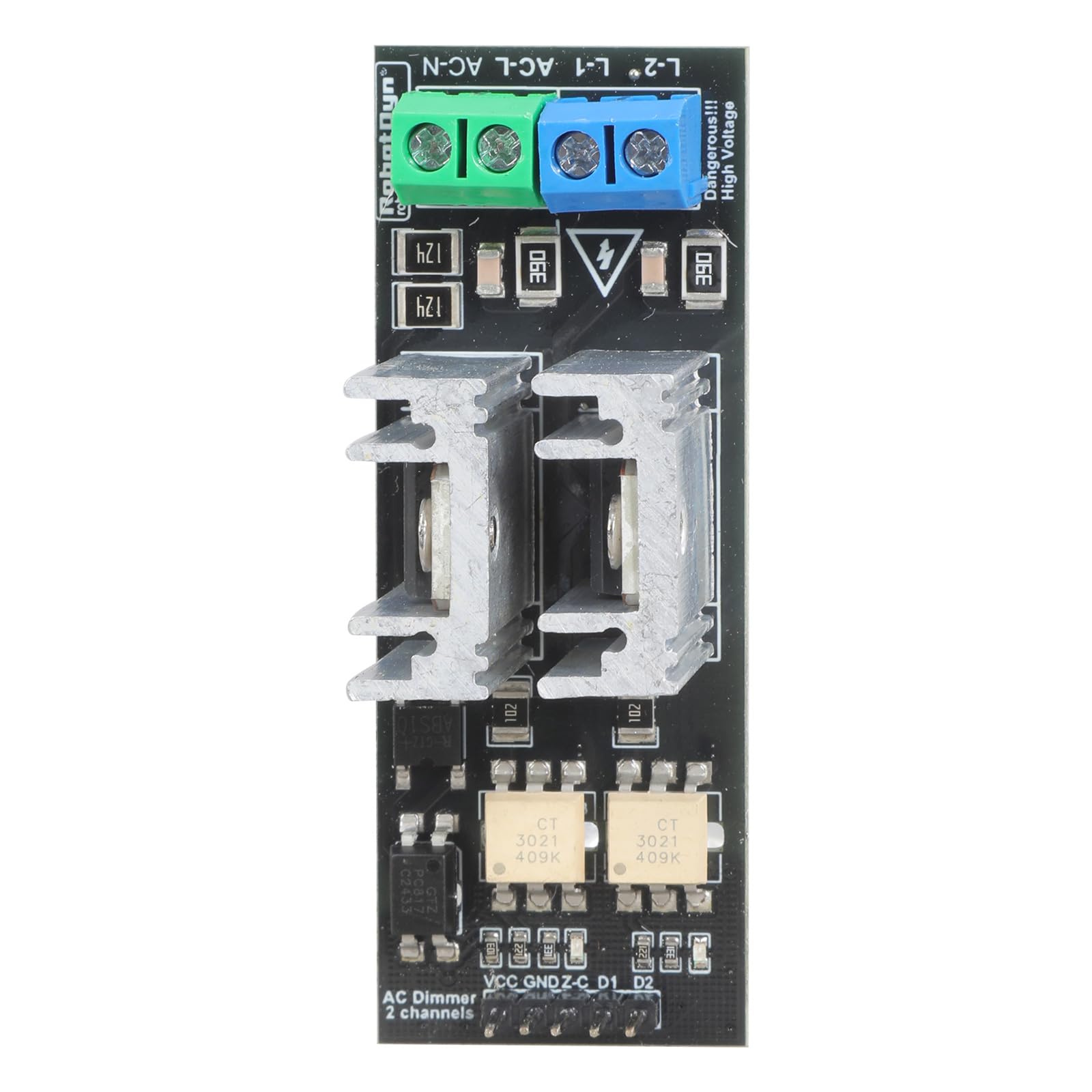 Double Output AC Light Dimmer Power Module Optocoupler Isolation for Multiple Loads Including LEDs BTA16-600B Double Channel AC Power Module