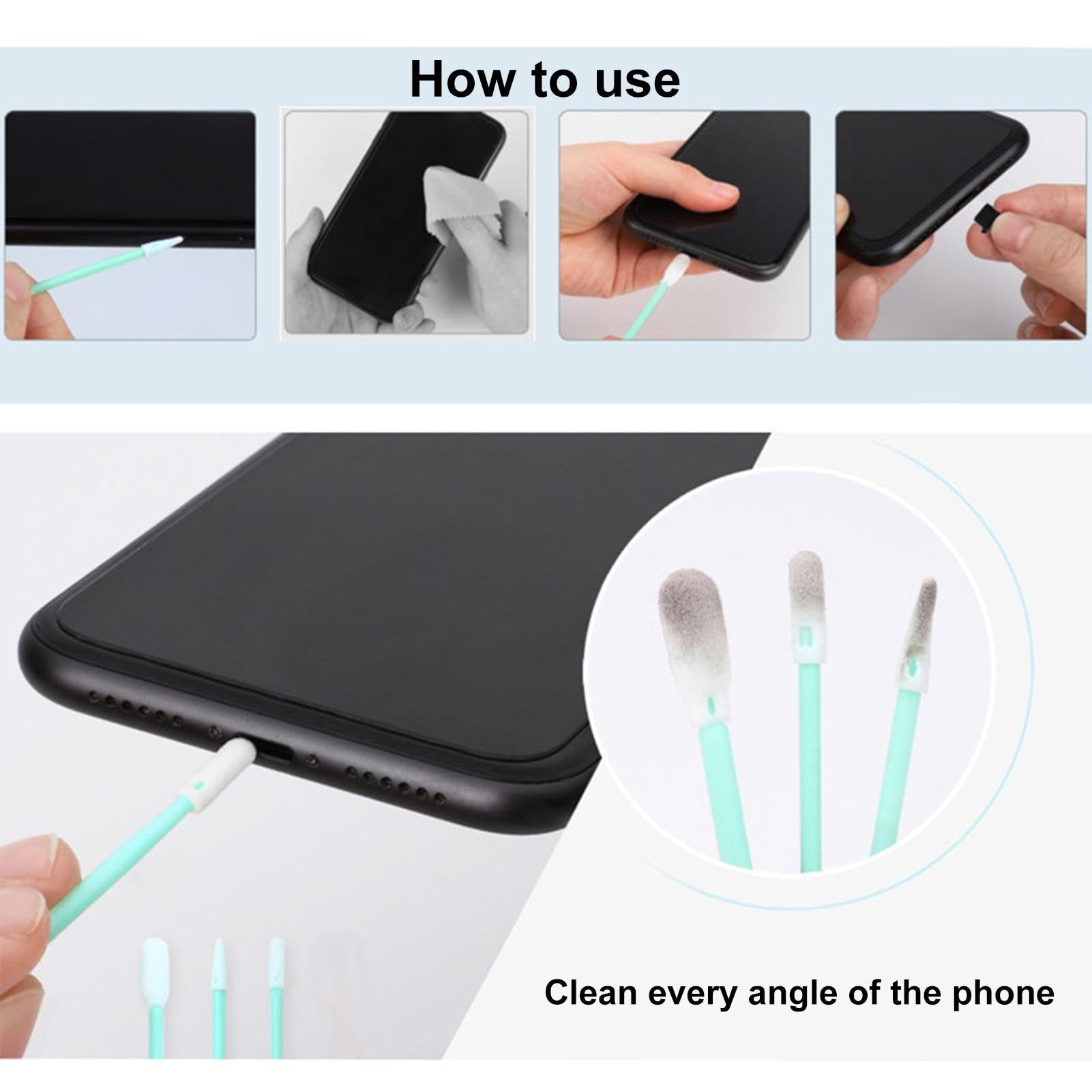 Kit Nettoyage Port De Charge Téléphone - 13 Pièces Avec Brosses Et Bouchons Anti-poussière - Pour USB C, Haut-parleur, écouteurs