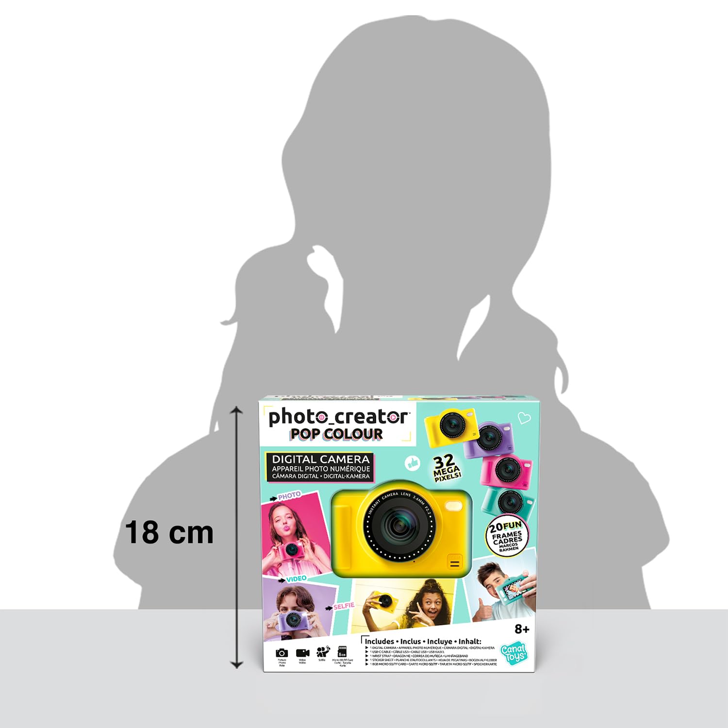 Canal Toys - Photo Creator -Appareil Photo Numérique Pop Couleur Jaune- Avec carte SD 32Go incluse