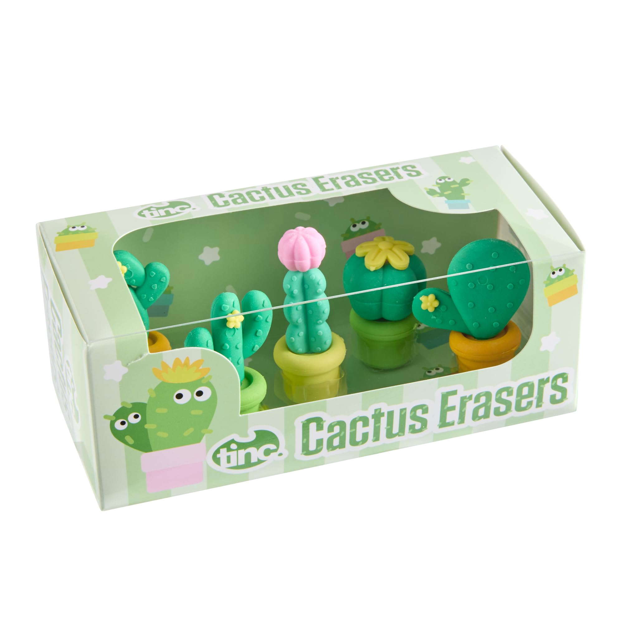 Tinc Cactus Eraser Collection Pack for Kids - Use at School & Homework (S4CATCER)