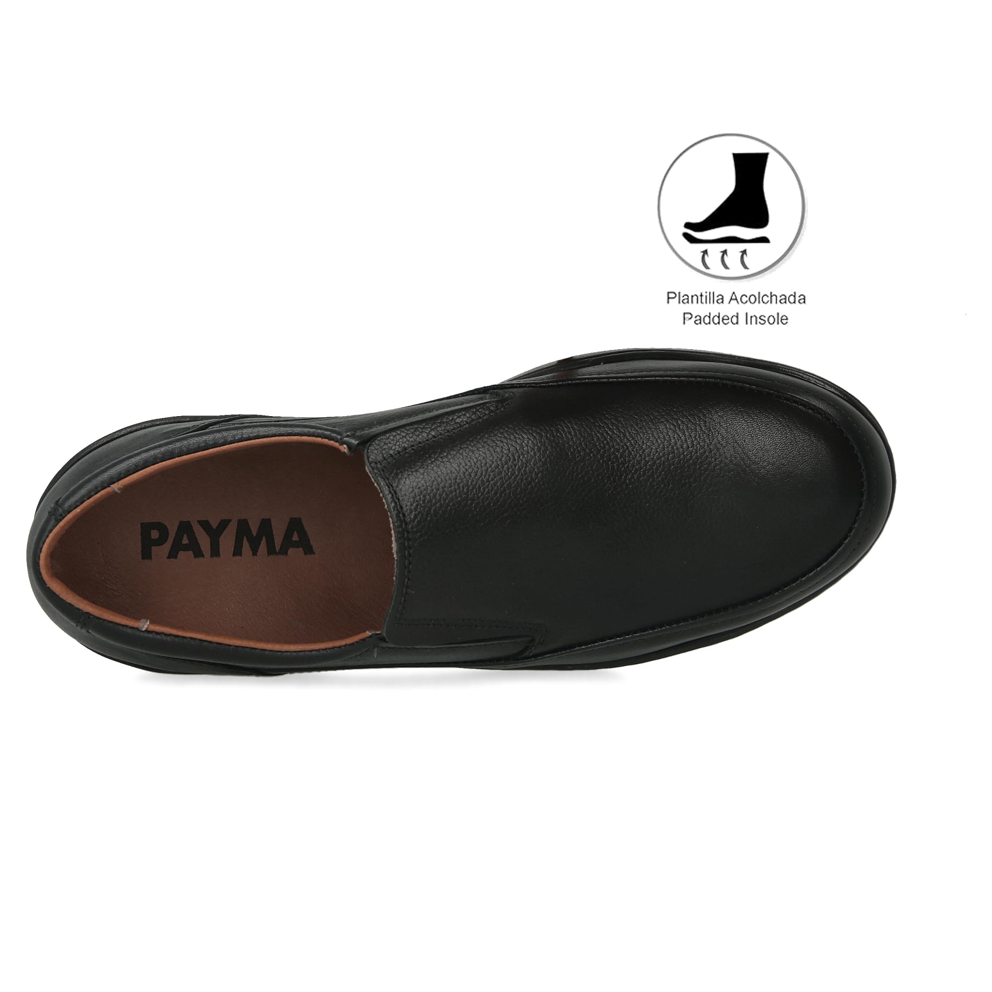 Scarpe da Lavoro in Pelle da Uomo, Uniformi, Sanità e Ristorazione. Fatto in Spagna. Imbottito. Suola di Gomma. Ideali Camerieri, Polizia. Lacci e Strappo