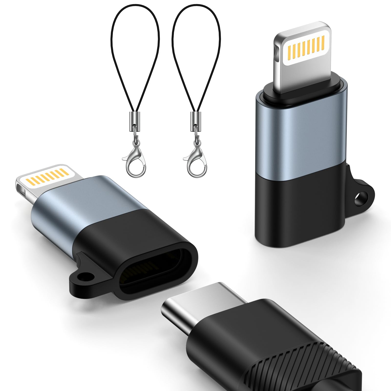 Photo 1 of 2 Pack [Apple MFi Certified] USB C to Lightning Adapter for iPhone 14/13/12/11/X/XR/XS/SE/8/7/6/5,AirPods, Lightning to USB Type C Adapter Cable Adaptor PD Fast Charging & Data Sync, NOT for Audio/OTG