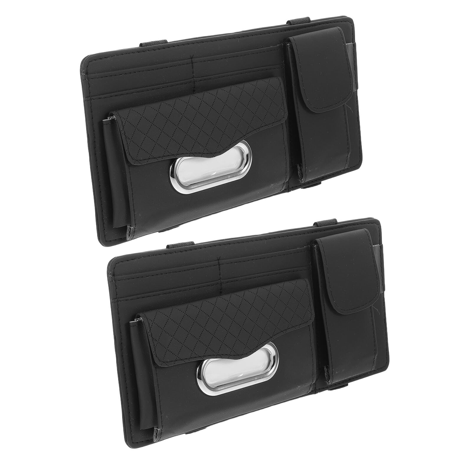 Multifunktionaler Auto Sonnenblenden Organizer Schwarz 2 Stück Pu