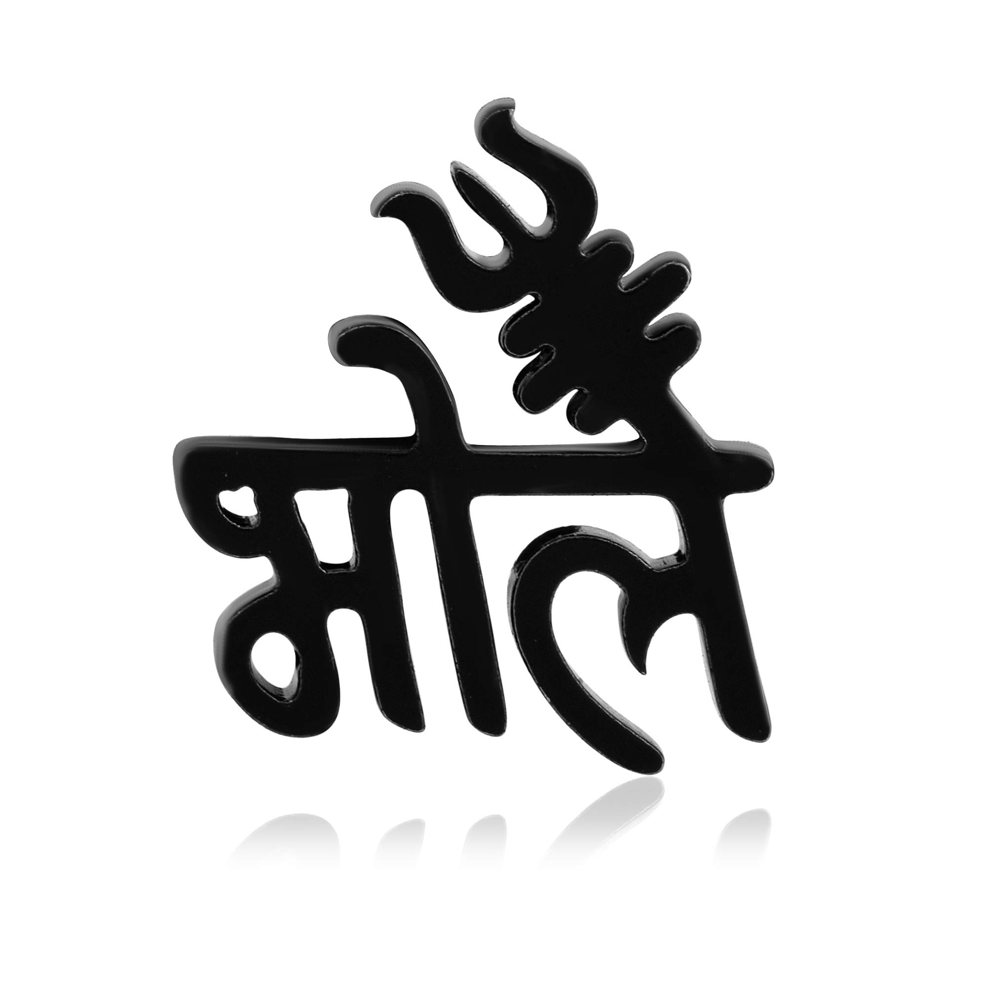 Black Religious Lord Shiv Bhole Trishul Mahadev Single Ear Stud Earring Piercing Spiritual Jewelry for Mens/Boys (1 PC)-image-0