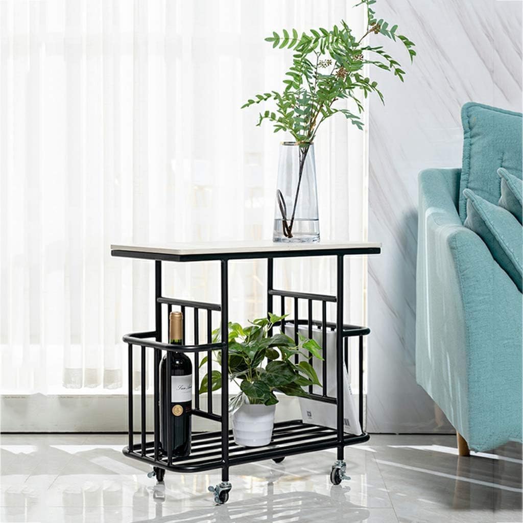 LIVINGLOOM Coffee Table/Side Table Multifunctional: Nesting, Storage, Wheels - Golden Black