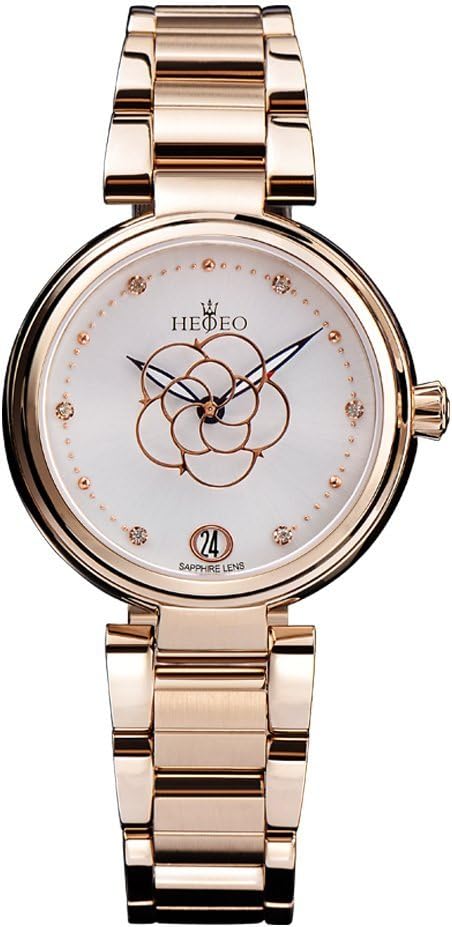 Women's Watches Analog Display Automatic Mechanical Wristwatch Pink Dial Rose Gold Band