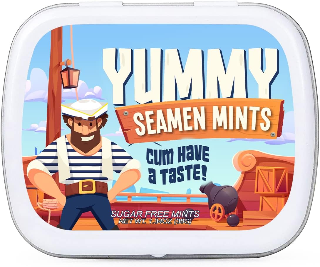 Yummy Seamen Mints - Wintergreen Funny Mints Tin - Stocking Stuffers - Sailor Captain Sailing Boating Novelty Candy for Adults Made in America, 1 ounce