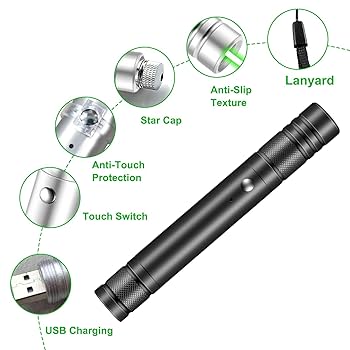 30W White Laser 1500m Long Distance Flashlight Type-C Rechargeable