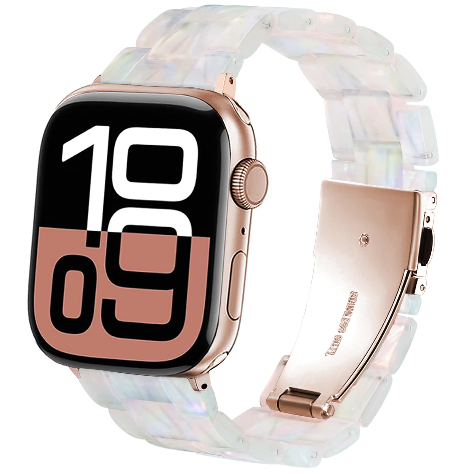 SPINYE Band Compatible with iWatch 42mm 44mm 45mm 46mm 49mm, Colorful Resin Replacement Bracelet Strap for Apple Watch Series 10/9 / 8 / Ultra / 7 /