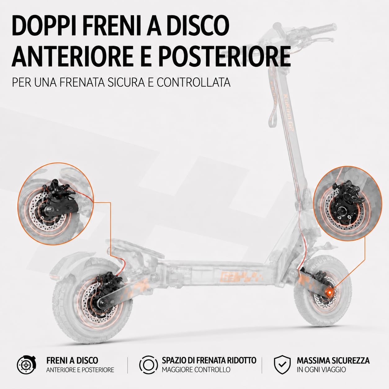 Kukirin G2 Monopattino Elettrico Adulto,Scooter Elettrico,Patinete Electrico,Autonomia di 55KM,Velocità Massima 25km/h,10" Pneumatici,Doppia Frenata,3 Modalità di Velocità,Capacità di Carico120KG