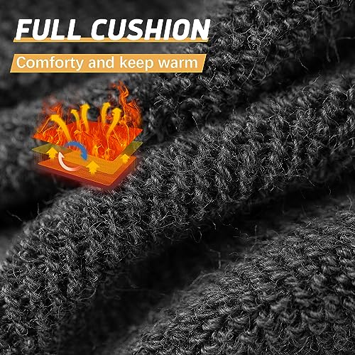 Iseasoo Warm Knee High Socks for Men & Women 4 Pairs - Cotton Thermal Long Socks for Hiking Skiing Winter Gifts4