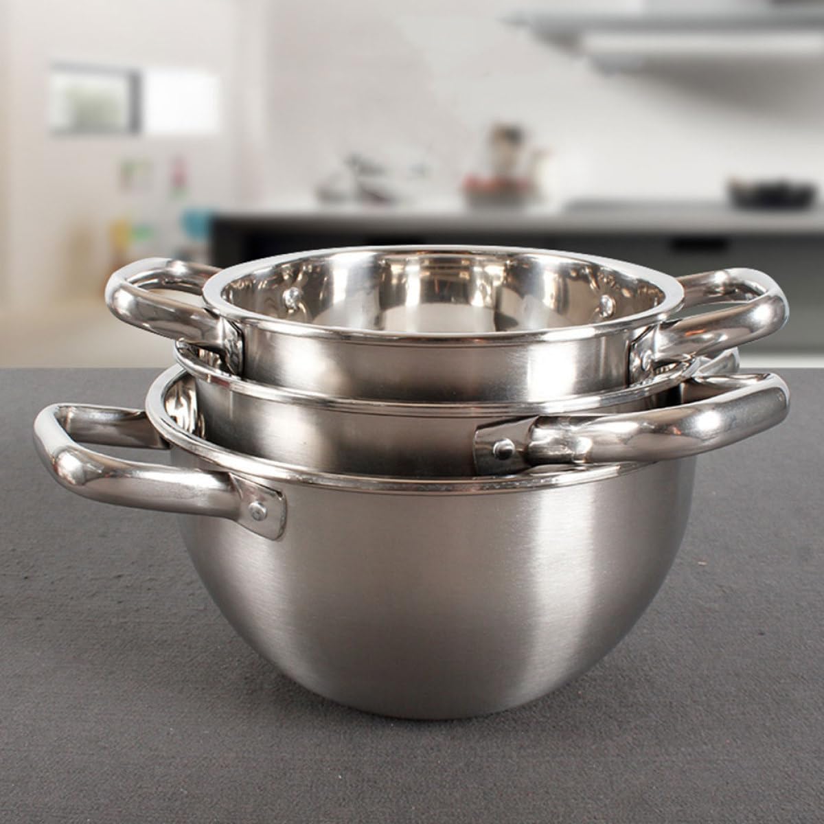 LIFKOME Stainless Steel Hot Pot for Cooking 20cm Double Handle Mini Stockpot Household Kitchen Cookware Suitable for Soup and Broth Simmering