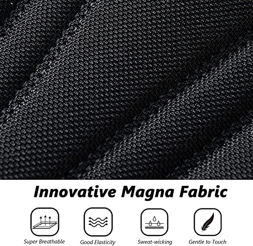 Coverado Car Seat Covers Full Set, 5 Seats Universal Seat Covers For Cars, Magna Fabric And Leather Seat Cushions, Front And Rear Seat Protectors, Driver Seat Covers Fit For Most Vehicles (Black-Red) #TOP5