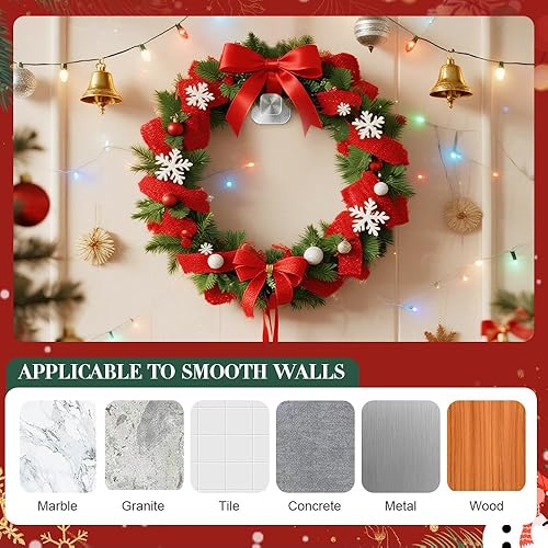 Miniatura 4 de Ganchos de ventosa para coronas de puerta en ganchos de ventosa de cristal para ducha, soporte para colgar coronas de Navidad, gancho para colgar