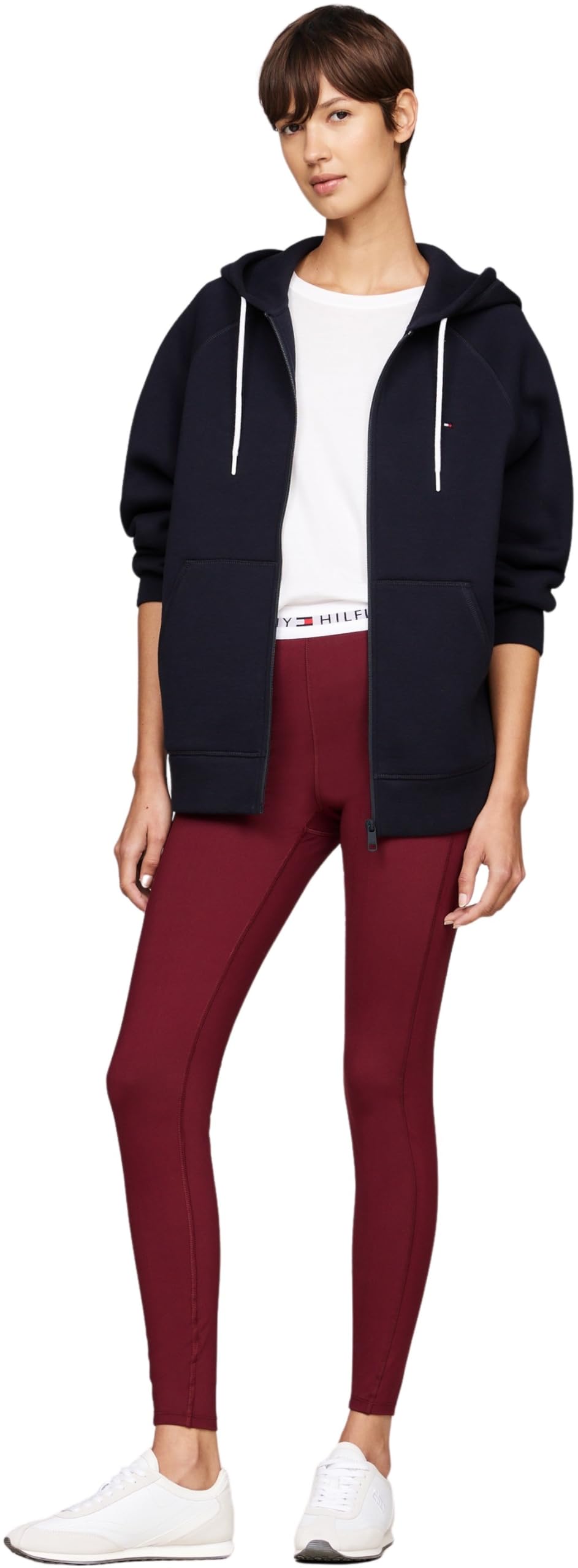 Tommy Hilfiger Sweat à Capuche avec Fermeture Éclair Femme Oversized, Bleu (Desert Sky), M