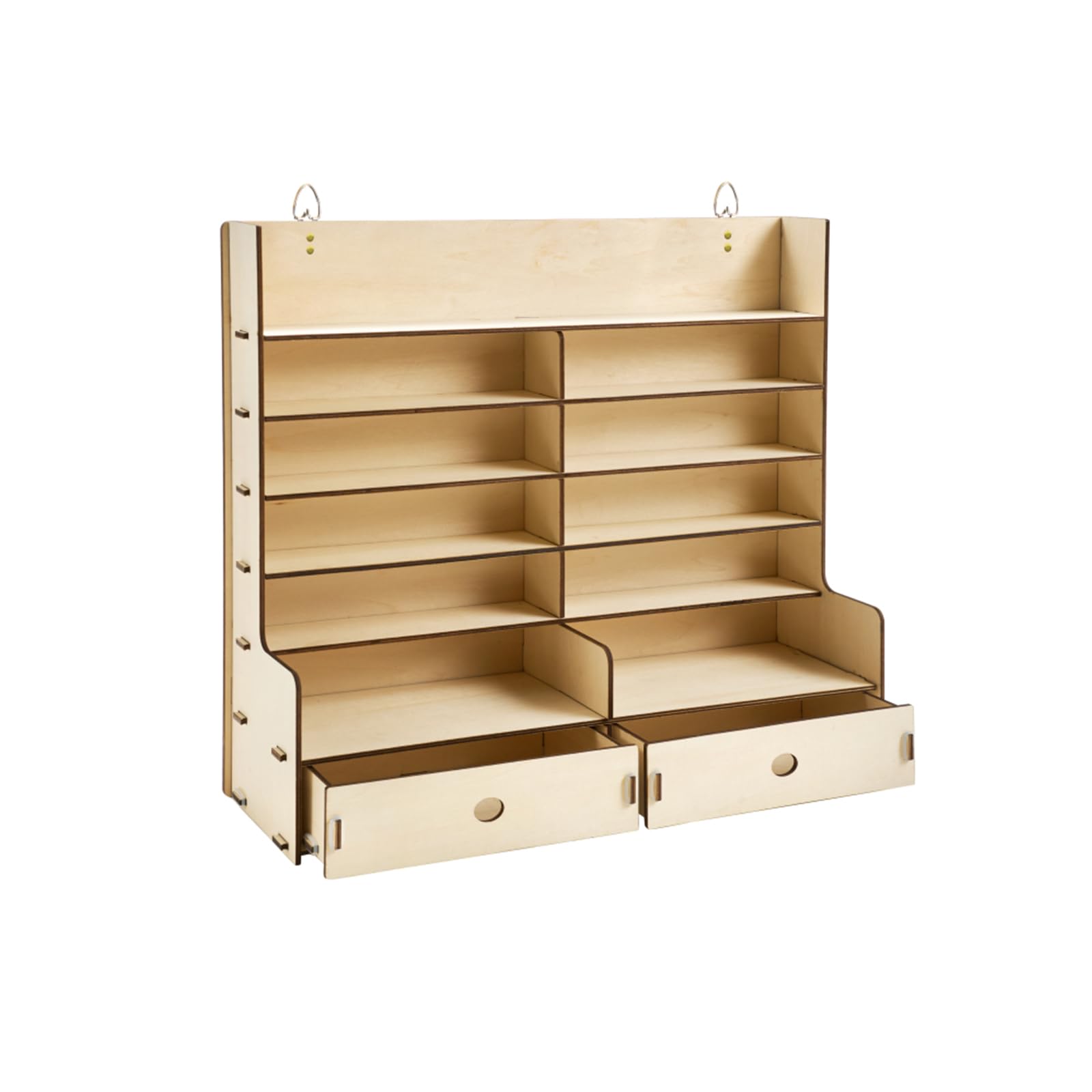 T TOGUSH Miniature Paint Holder with 2 Drawers 2 Available Space and 5 fLat Storage Wall-Mounted Model Paint Storage Organizer for Hobby Craft Tools