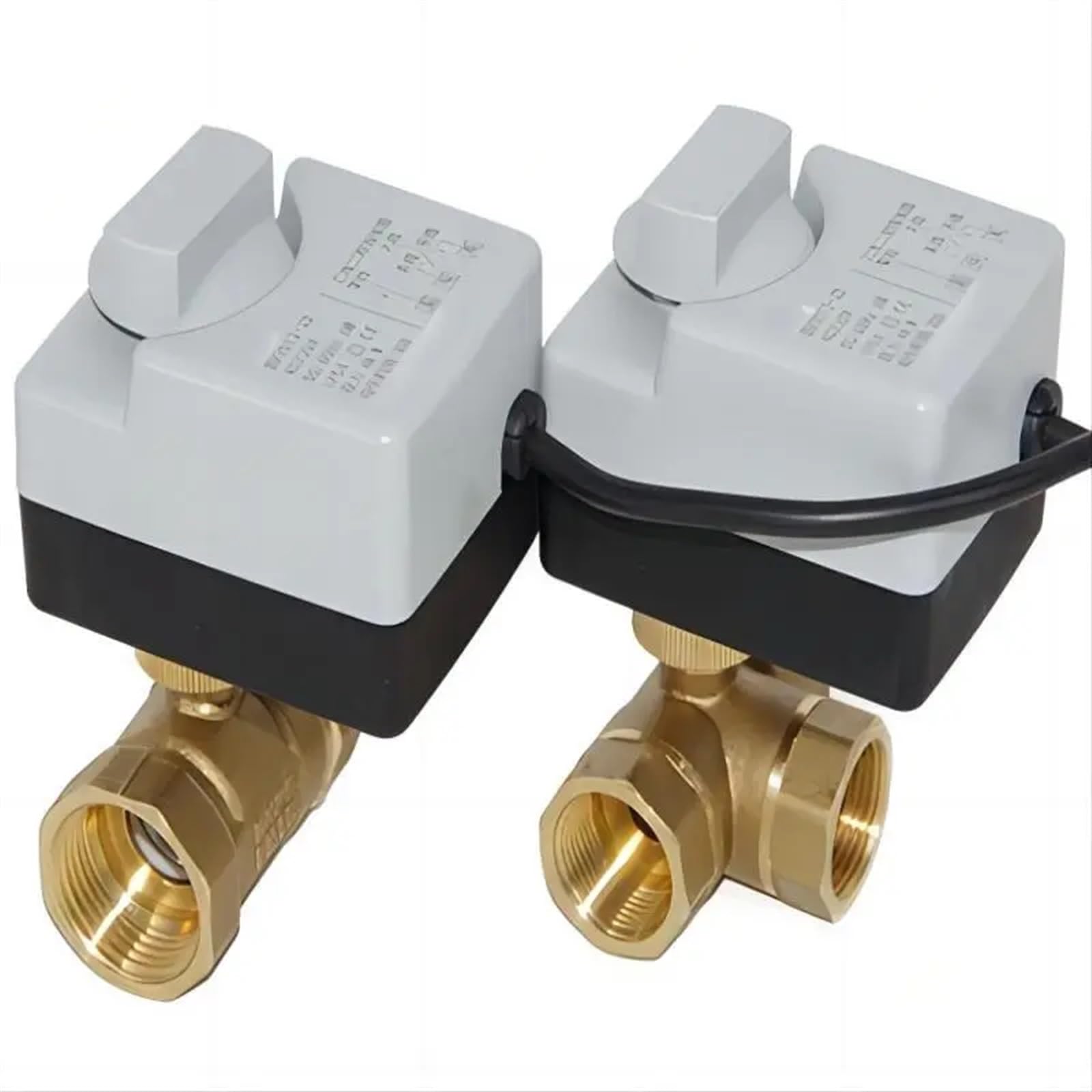 Elektryczny siłownik 1/2" do 2" z ręcznym sterowaniem, 2-drożny 3-drożny zawór kulowy z mosiądzu do wody/oleju/powietrza, zamiennik zaworu elektromagnetycznego (AC220V-3 Way, DN25)