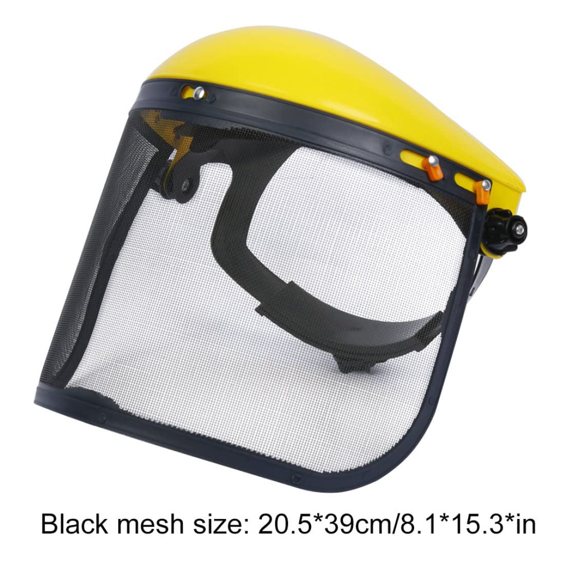 Visera de seguridad de malla amarilla para casco cortacésped forestal
