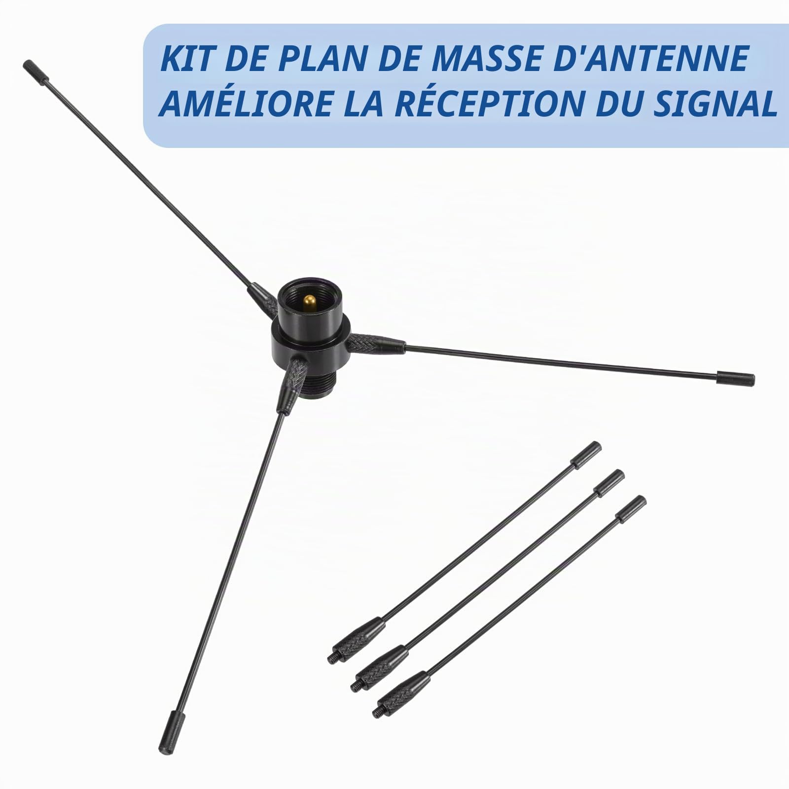 Bingfu Antenne VHF UHF Vehicule Camion Mâle PL259 avec Kit de Plan de Masse