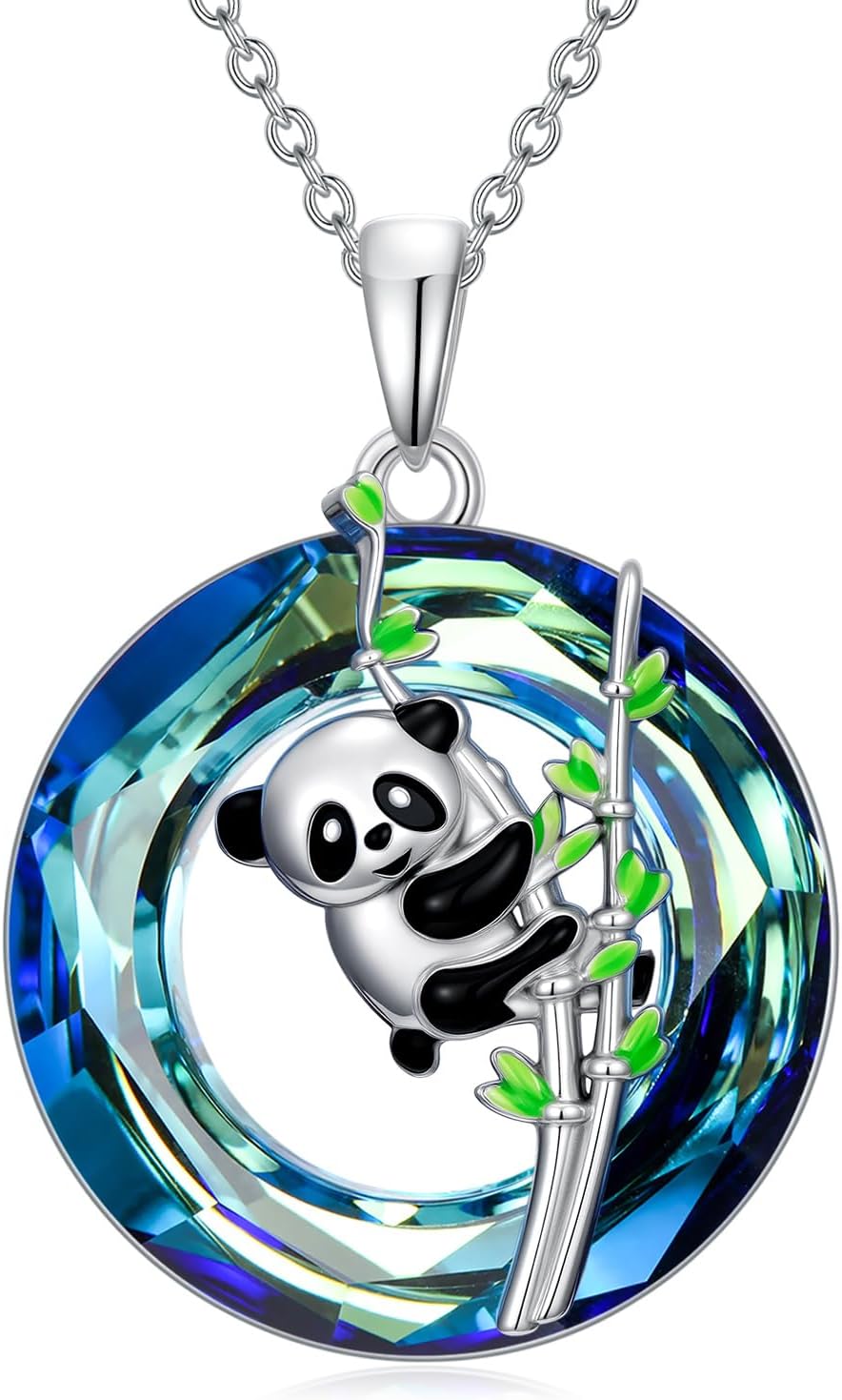 TOUPOP Sterling Silver Tree of Life Hummingbird/Dragonfly/Owl/Panda Necklace Crystal Bird Jewelry Birthday Christmas Valentines Day Gifts for Her Girlfriend Mom