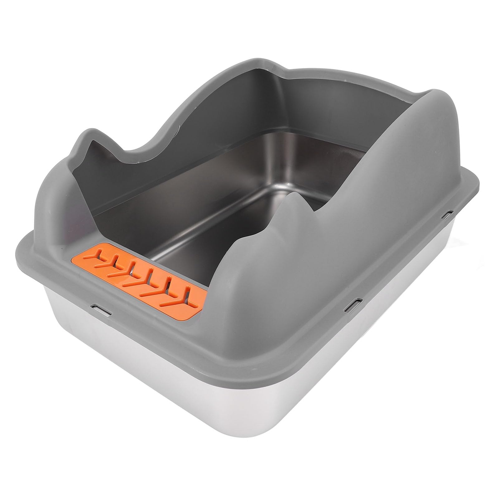 FILFEEL Lettiera per Gatti in Acciaio Inossidabile con Coperchio - Lettiera in Metallo Chiusa con i Lati Alti per Gatti di Taglia Grande, Design a Prova di Ingresso dall'alto, Facile - - per