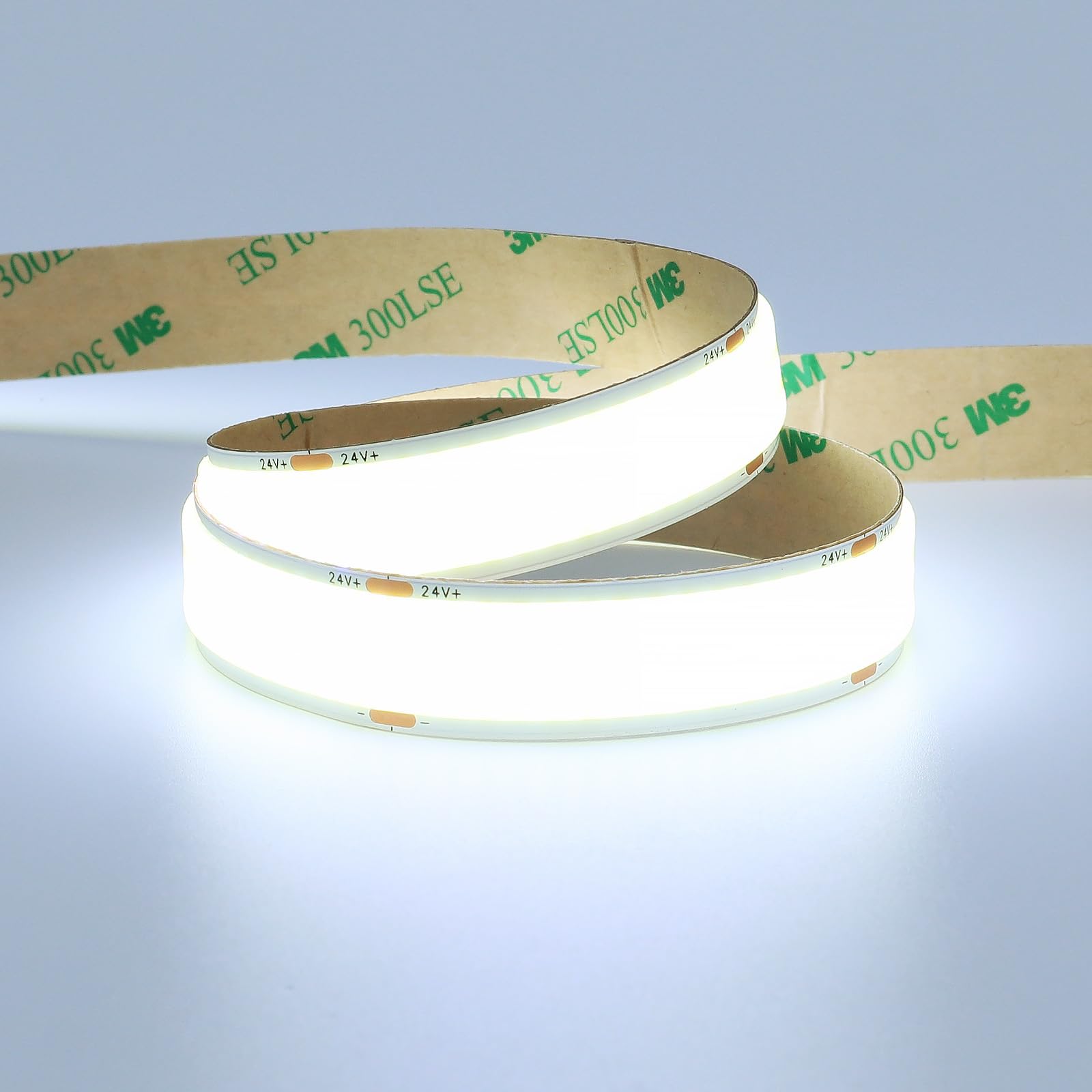 GOMING Striscia LED COB 24V Bianco Freddo 6000K, 5M Tagliabile - Per Armadi, Decorazione Interna, Alta Luminosità - Foto 13