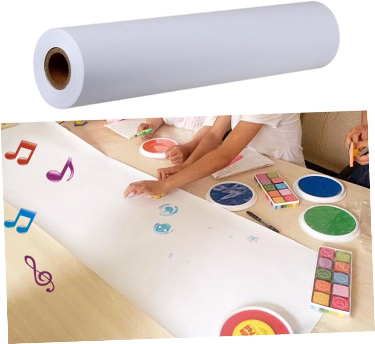 KONTONTY 25m White Craft Paper Roll Drawing Paper Roll White Arches Watercolor Canvas Boys and Girls Art Supplies