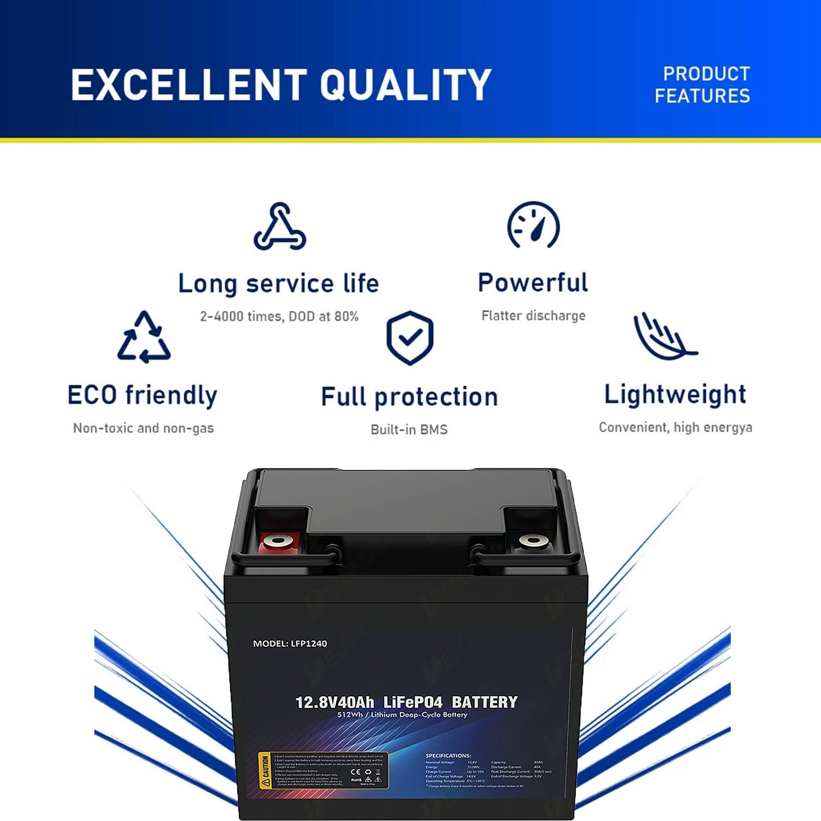 Amazon.co.jp: LiFePO4 12V 40AHリン酸鉄リチウムイオンバッテリー