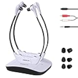 SIMOLIO Dual Wireless Headphones for TV Watching with Spare Battery for Seniors and The Elderly, Tone and Balance Control, Ambient Sound Listener, 164 ft Work Range, No Audio Delay, SM-824D2