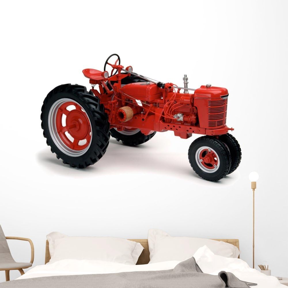 Wallmonkeys GEN-11366-36 WM240672 Red Tractor on White Peel and Stick Wall Decals, 36" W x 24" H-Large