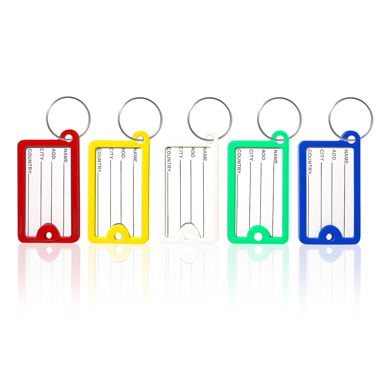 Vianto 20 Pieces Plastic Key Tags with Nameplate, Key Tags with Writable Label, Key Tag Used for Marking Keys, Suitcases, Animals