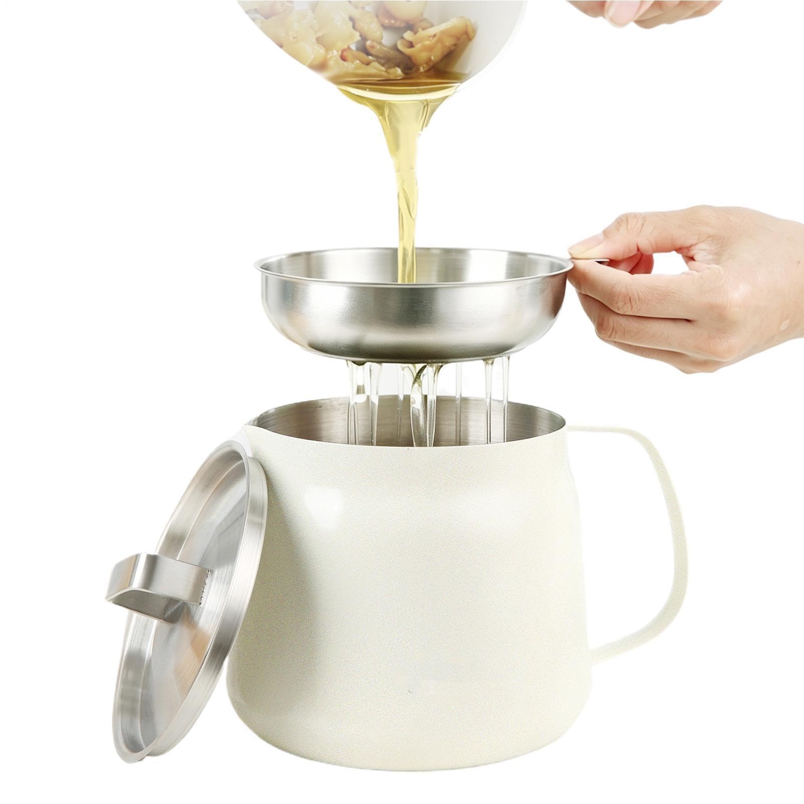 Vaso Per Grasso Da Cucina Barattolo Filtro Riutilizzabile 1,8 L Con