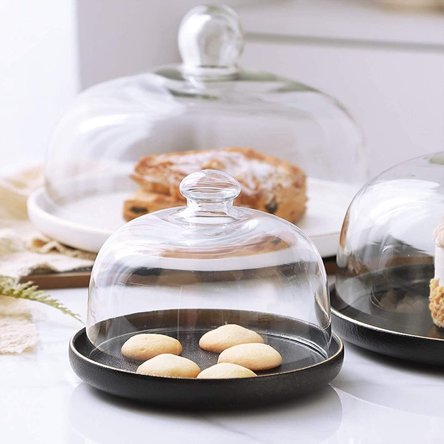 Home Cupola per Torta Multifunzionale e Vassoio Cupola per Formaggio e Insalata Scatola per la conservazione degli Alimenti Piatto per degustazione di Prodotti da Forno (Dimensioni: 15 cm) (20 cm)