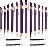 Vista 13 de 12 unidades 2 en 1 bolígrafo con punta de lápiz capacitivo, 1,0 mm de tinta negra, bolígrafo metálico con punta de lápiz capacitivo para pantallas